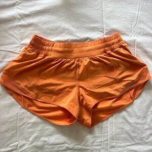 Lululemon Hotty Hot Shorts 2.5 Inch, Size 8: Orange Soda